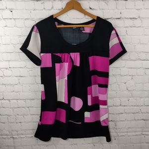 3/$25 Goddess black and purple blouse xl